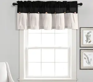 Linen Button Valance 52" x 18" + 2" by Lush Decor