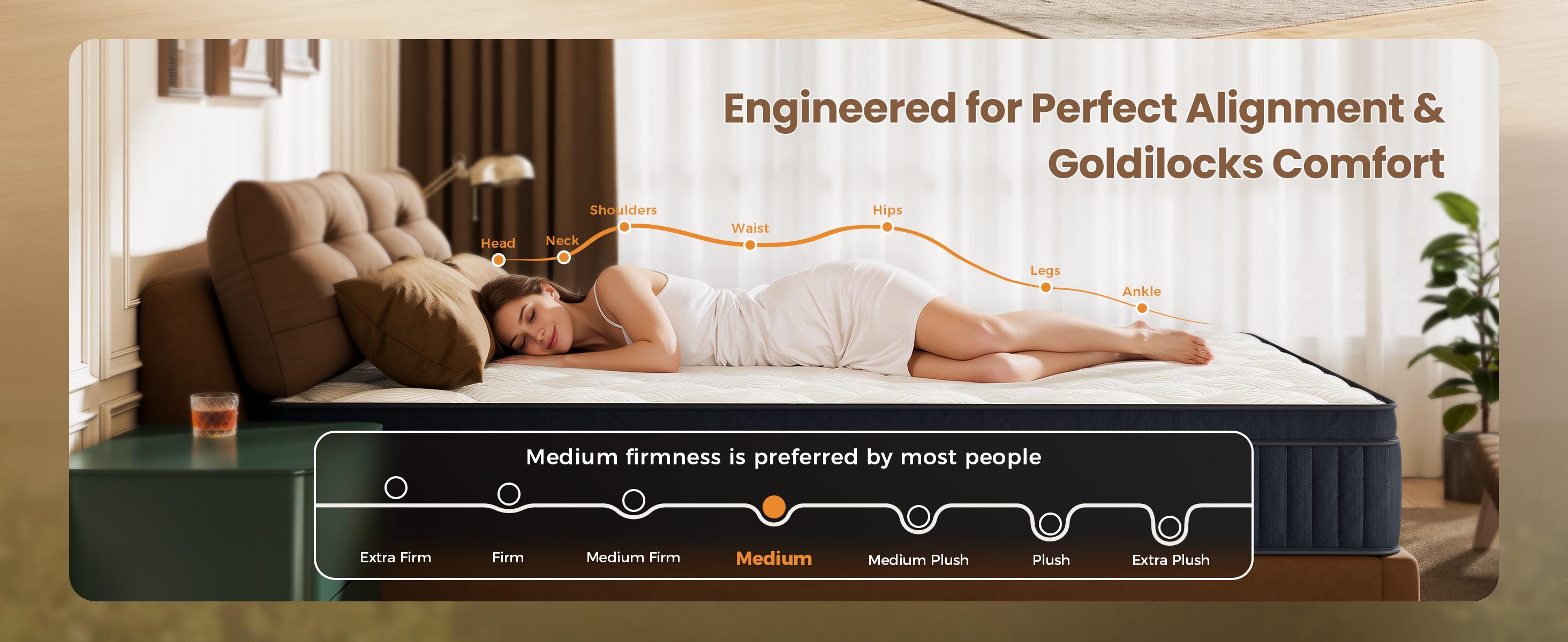 8-14" Hybrid Mattress - Fiberglass Free Reinforced Edge Support (No Sliding) Silent Pocket Spring for Zero Motion Transfer Cooling Gel Foam & Anti-Sagging Support CertiPUR-US Certified Deep Sleep Full/Queen