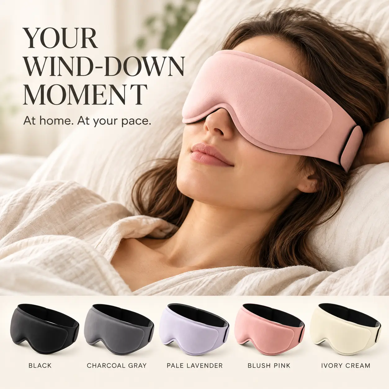 3D Weighted Sleep Mask, Ice Silk Full Blackout Eye Mask with Memory Foam, Zero Pressure Eye Socket for Side Sleepers, Breathable Cooling Sleep Aid for Travel