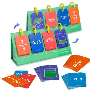 Fraction Flip Chart Math Manipulatives - Explore Fractions, Decimals & Percentages | Interactive Match Game for Kids 3+ | Classroom Teaching Must Have