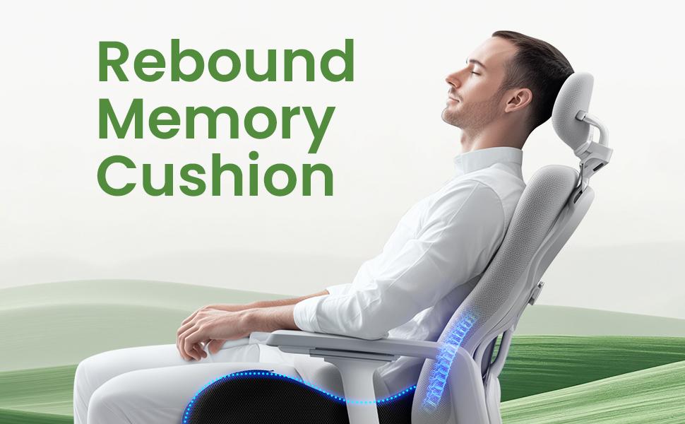 PKBD Large Memory Foam Office Chair Cushion Seat Pad Ergonomic Design for Sciatica Tailbone & Back Pain Relief Ideal for Long Driving Car Seats