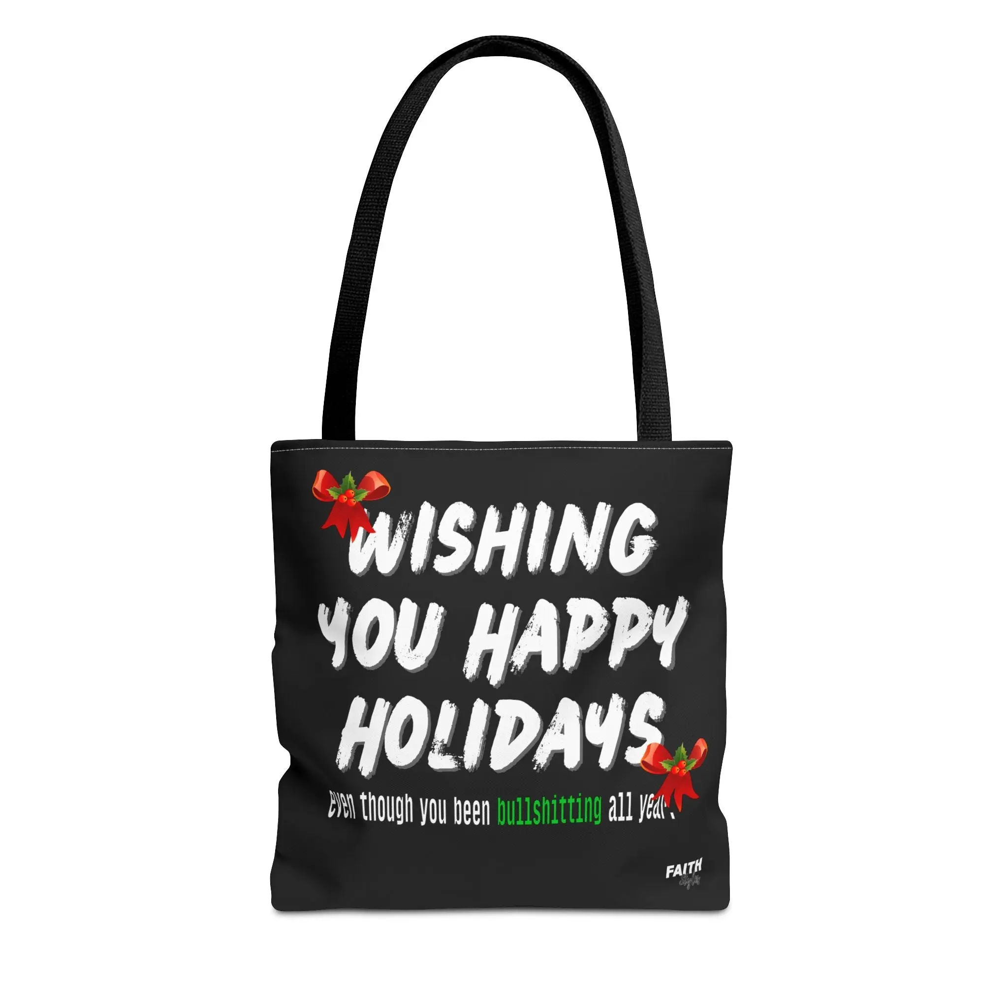 Holiday Tote Bag – "Wishing You Happy Holidays" Christmas Gift Tote