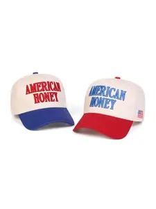 Unisex American Honey Letter Embroidered Baseball Cap, Adjustable Travel Ready Outdoor Sun Protection Hat, Casual Fitted Design for All Seasons Gear