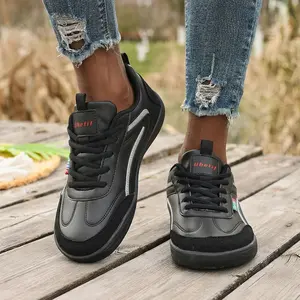 Men's Wide Feet Friendly Barefoot Sneakers - Zero Drop Minimalist Lace-Up Shoes with Non-Slip Sole, Comfortable Casual Footwear for Wide Toe Box, Perfect for Running, Walking & All-Day Daily Wear