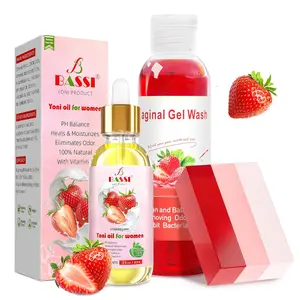 Feminine Wash & Oil & Soap Set for Women, Wash for Vaginee Ph Balance Remove Odor Moisturizing (strawberry wash soap oil set)