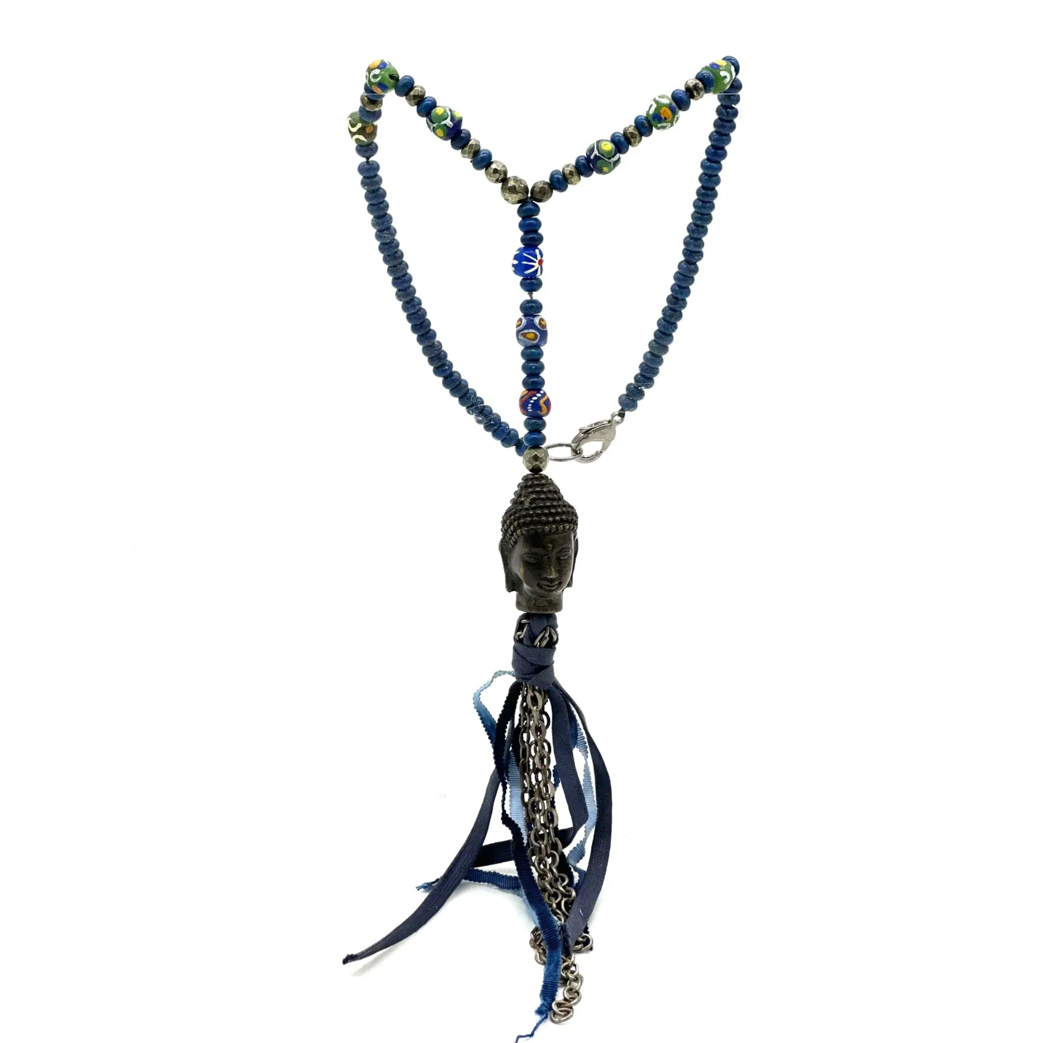 Hipchik Colorful Beaded Buddha Necklace with Tassel