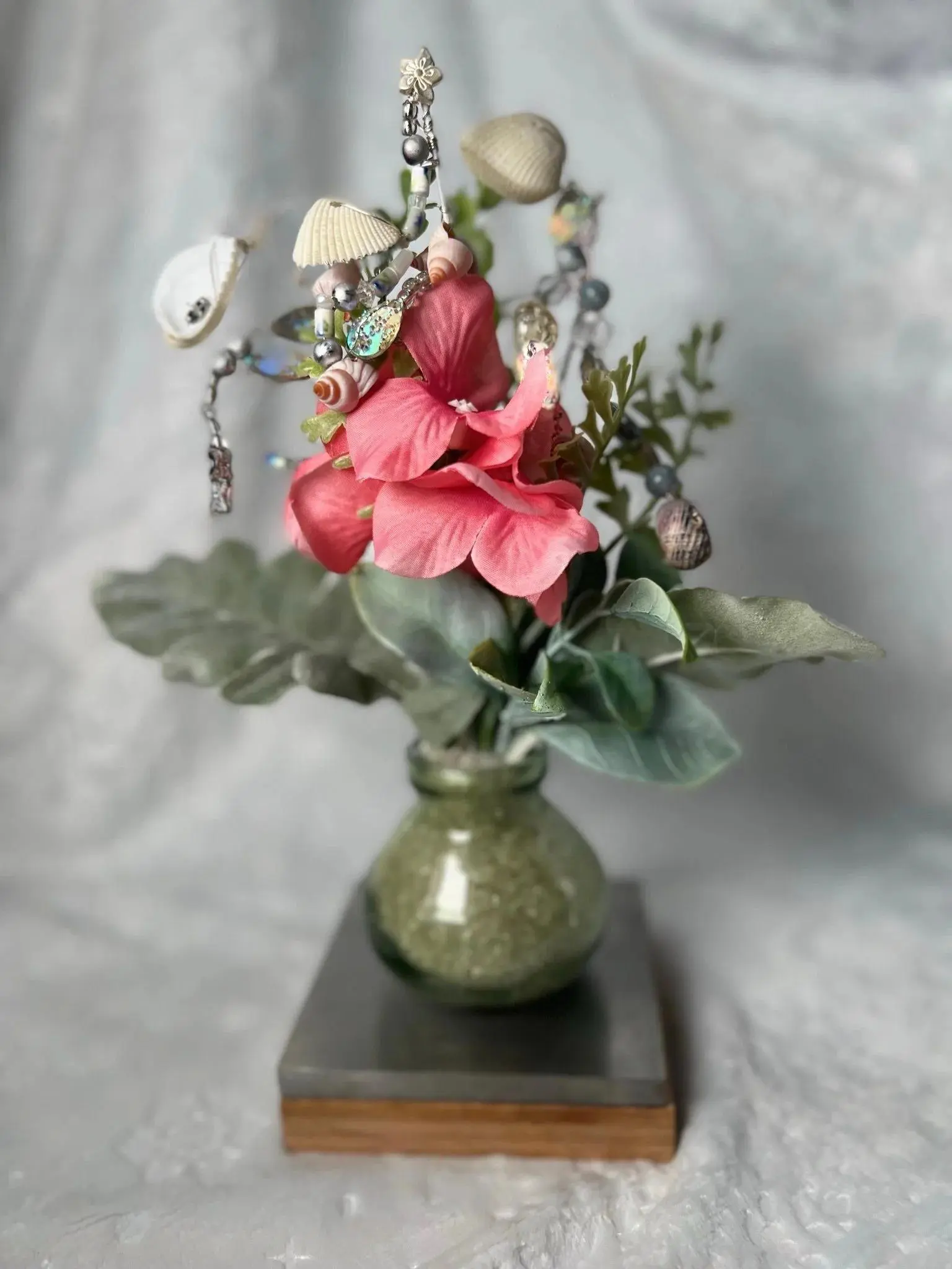 Blissful Button Tree 17 / Button Flower Bouquet / Faux Potted Plant / Home Decor / Artificial Flowers