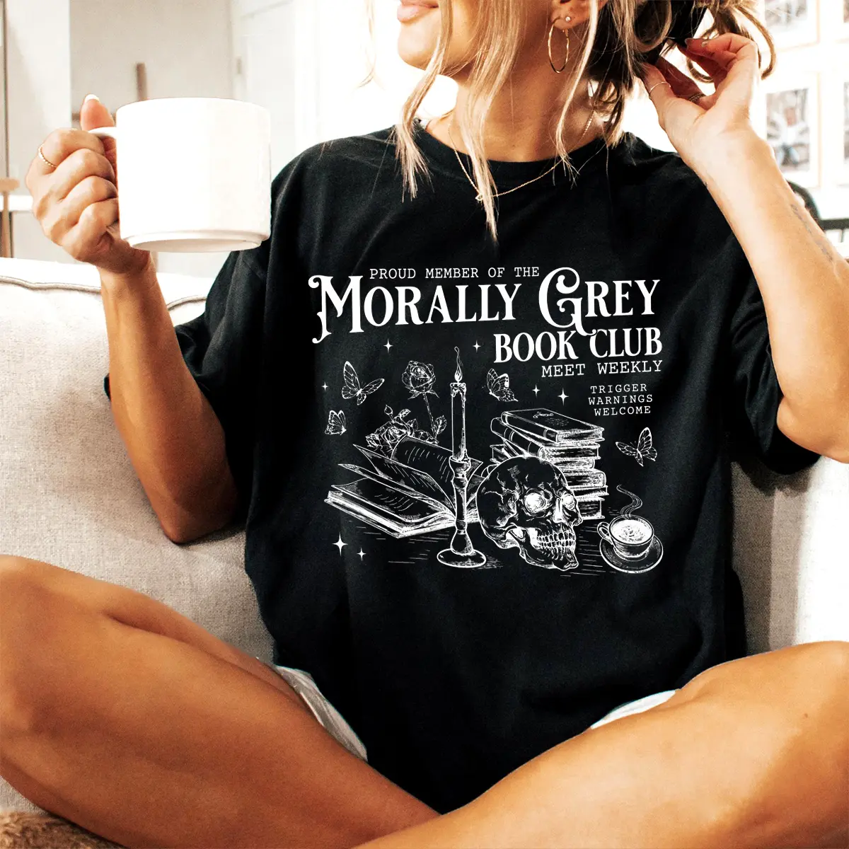 Morally Grey Book Club Shirt, Dark Romance T-Shirt, Spicy Book Graphic Printed Tee, Book Lover Shirt, Bookish Tee, Romance Reader Gift, BookTok Outfit