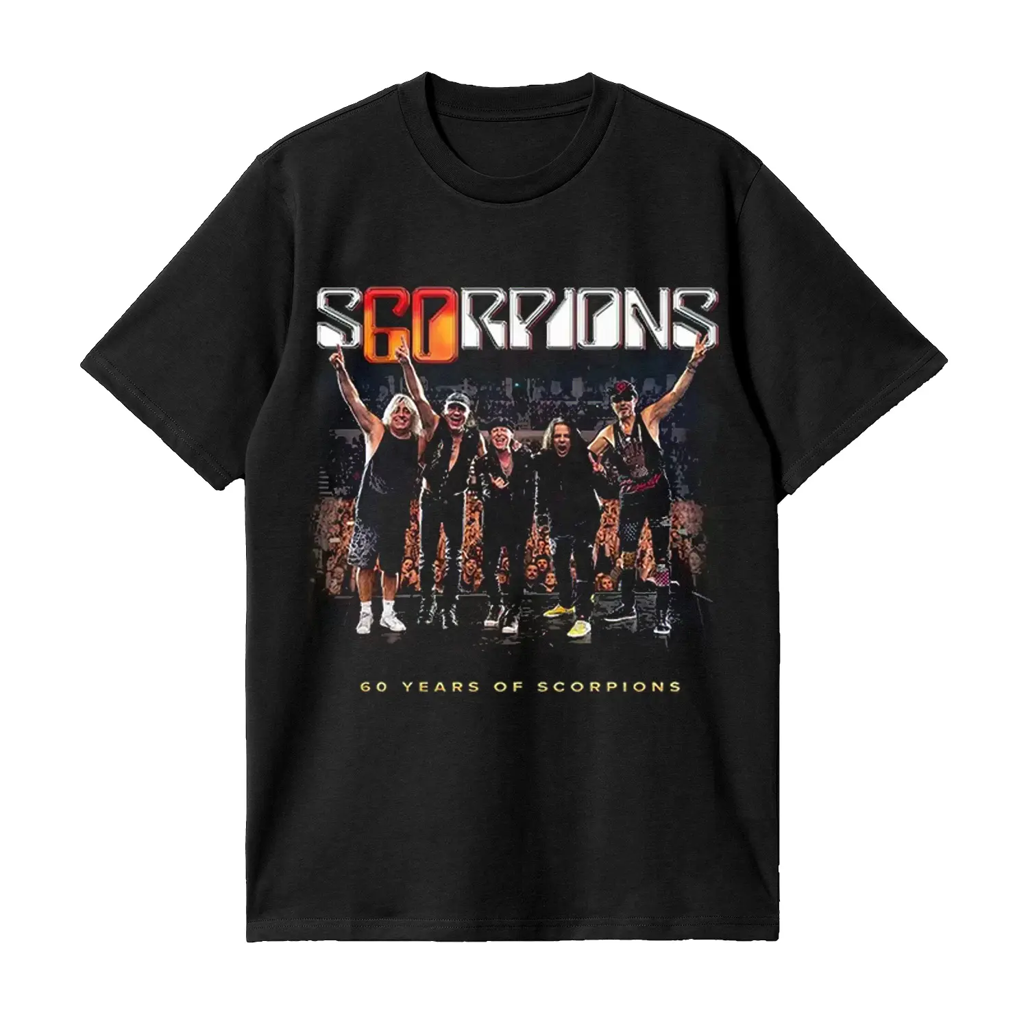 Scorpions- 60 Years Of Scorpions Band T-Shirt Front Print Streetwear Sizes S–5XL