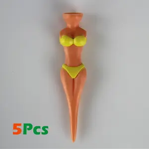 5Pc Funny Golf Tees Lady Bikini Girl Golf Tees,78 Mm Plastic Pin-Up Golf Tees,Home Golf Tees for Golf Training, Golf Accessories GLOOF