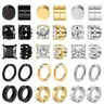 15 Pairs Fashion Street Style Stainless Steel Magnetic Hoop Earrings, Ear Hoops, Earring Set, Non Pierced Jewelry for Men and Women, Acupressure Patch