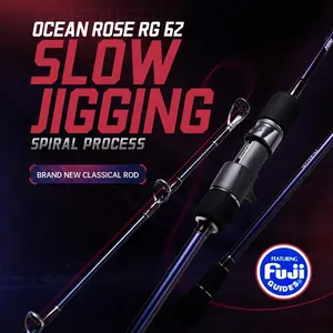 Saltwater Fishing Rod - 2-Piece Slow Pitch Jigging Rod with Fuji Guides & Toray Carbon Fiber, Spinning/Casting Reel Compatible for Offshore & Deep Sea Fishing