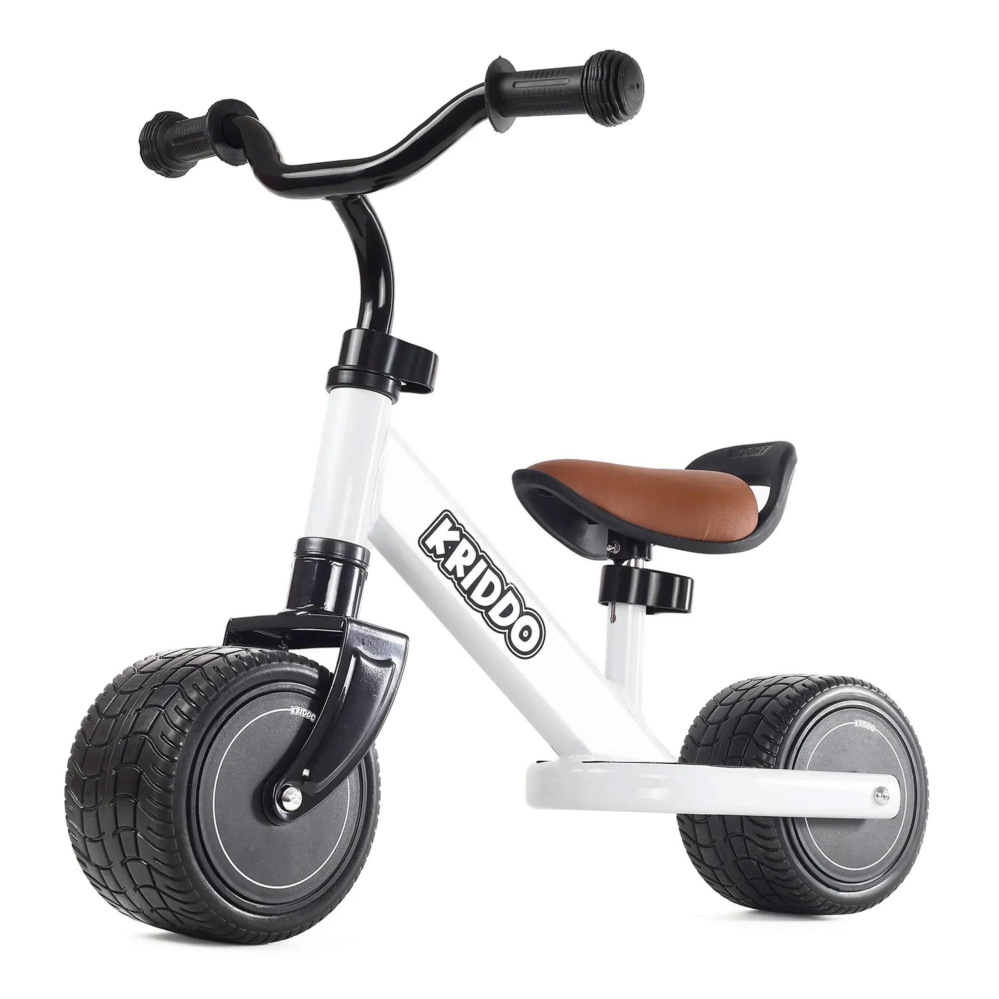 KRIDDO First Glide Mini Baby Balance Cruiser Bike - Adjustable Toddler Ride-On with Cushioned Seat, Wide PU Wheels, Footrest for 1-3 Year Olds Indoor Beginner Training (Toys & Hobbies, Sports & Outdoor Play), Mini Bikes, Polyurethane, Balance Bike