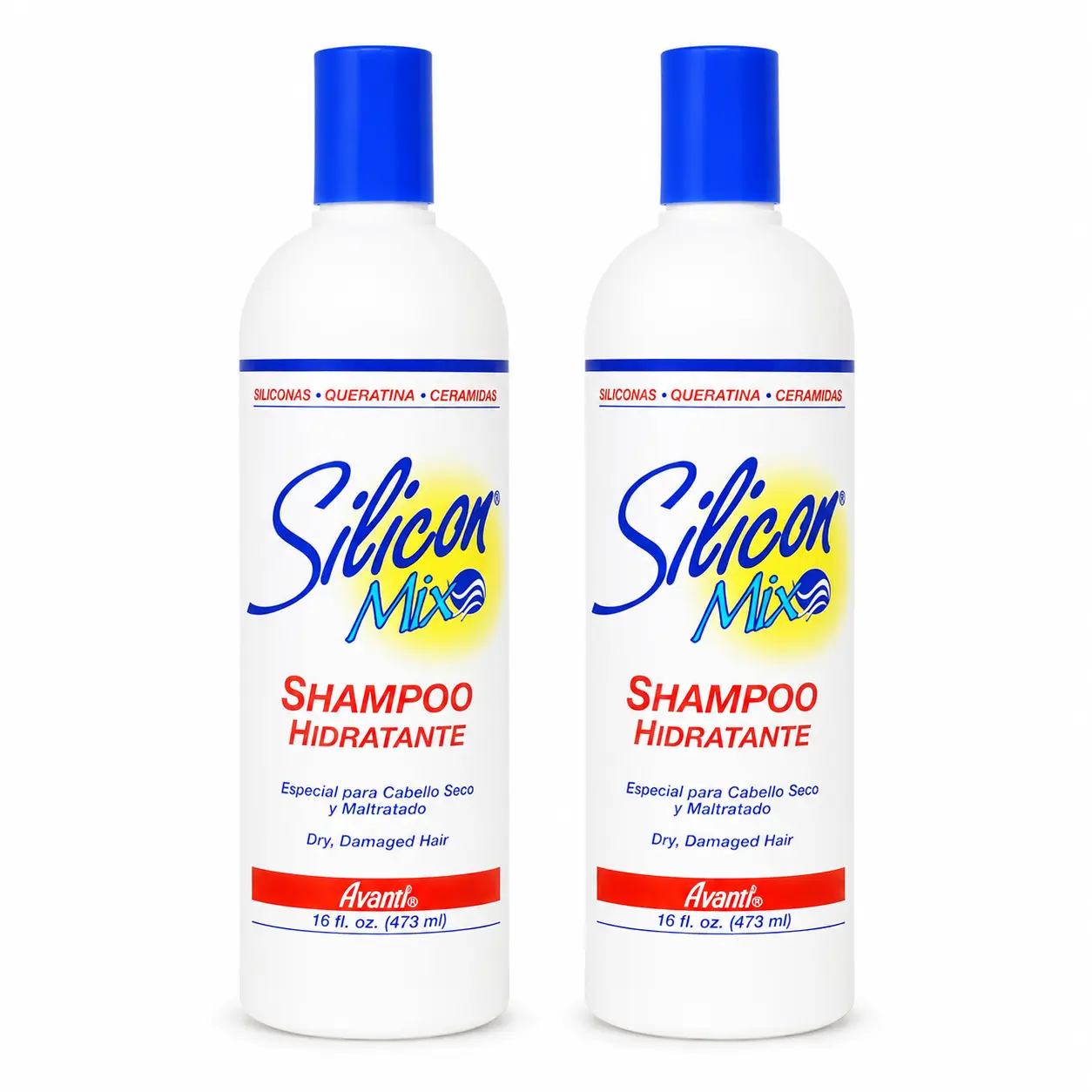 Silicon Mix Moisturizing Shampoo 16 oz (2 Pack) for Dry & Damaged Hair, Hydrating Shampoo with Silicones, Keratin & Ceramides, Helps Soften, Smooth & Add Shine