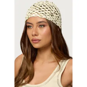 Sequin Crochet Beanie