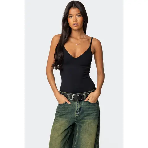 Teaghan V Neck Fitted Bodysuit