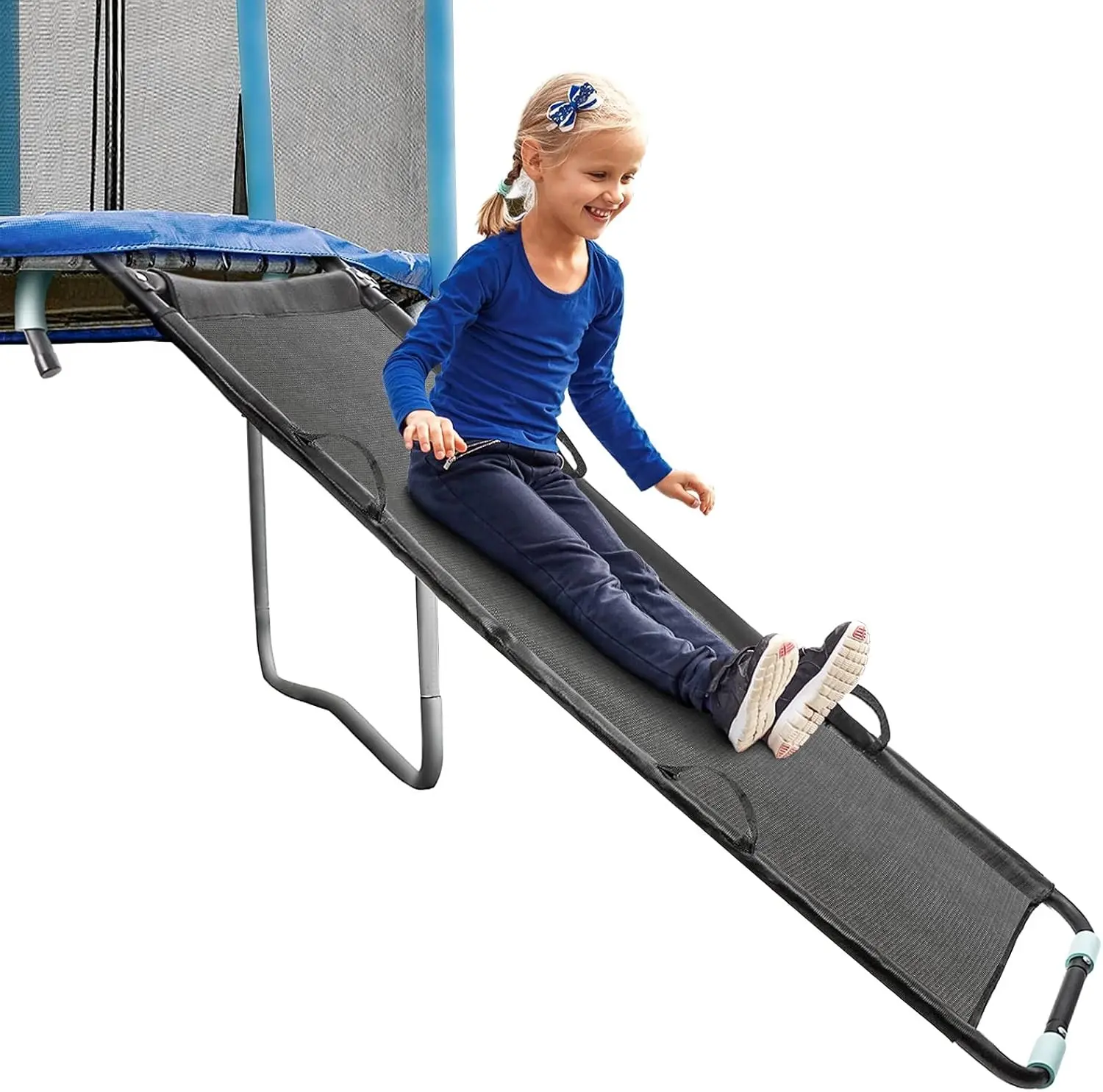 Trampoline Slide Ladder with Handles, Universal Trampoline Ladder, Strong Tear Resistant Fabric, Universally Fit, Trampoline Accessories for Kids Toddlers Climb Up & Slide Down, 20"x60"