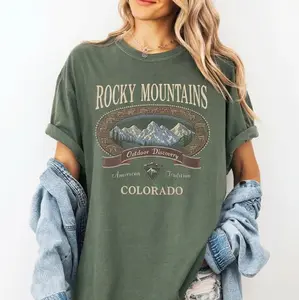 Vintage Rocky Mountains Colorado T-Shirt, 90s Outdoor Discovery Graphic Tee, Mountain Hiking Shirt, Premium Soft Cotton Oversized Apparel for Women Men Urban Wear