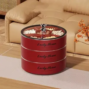 360° Rotating Fruit Box, Home Living Room Coffee Table Snack Tray, Multi-Compartment Nut Candy Storage Box, Luxurious Design