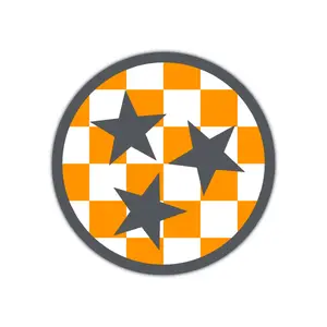 Tri-Star Tennessee Sticker, Knoxville, Volunteer (Gray)