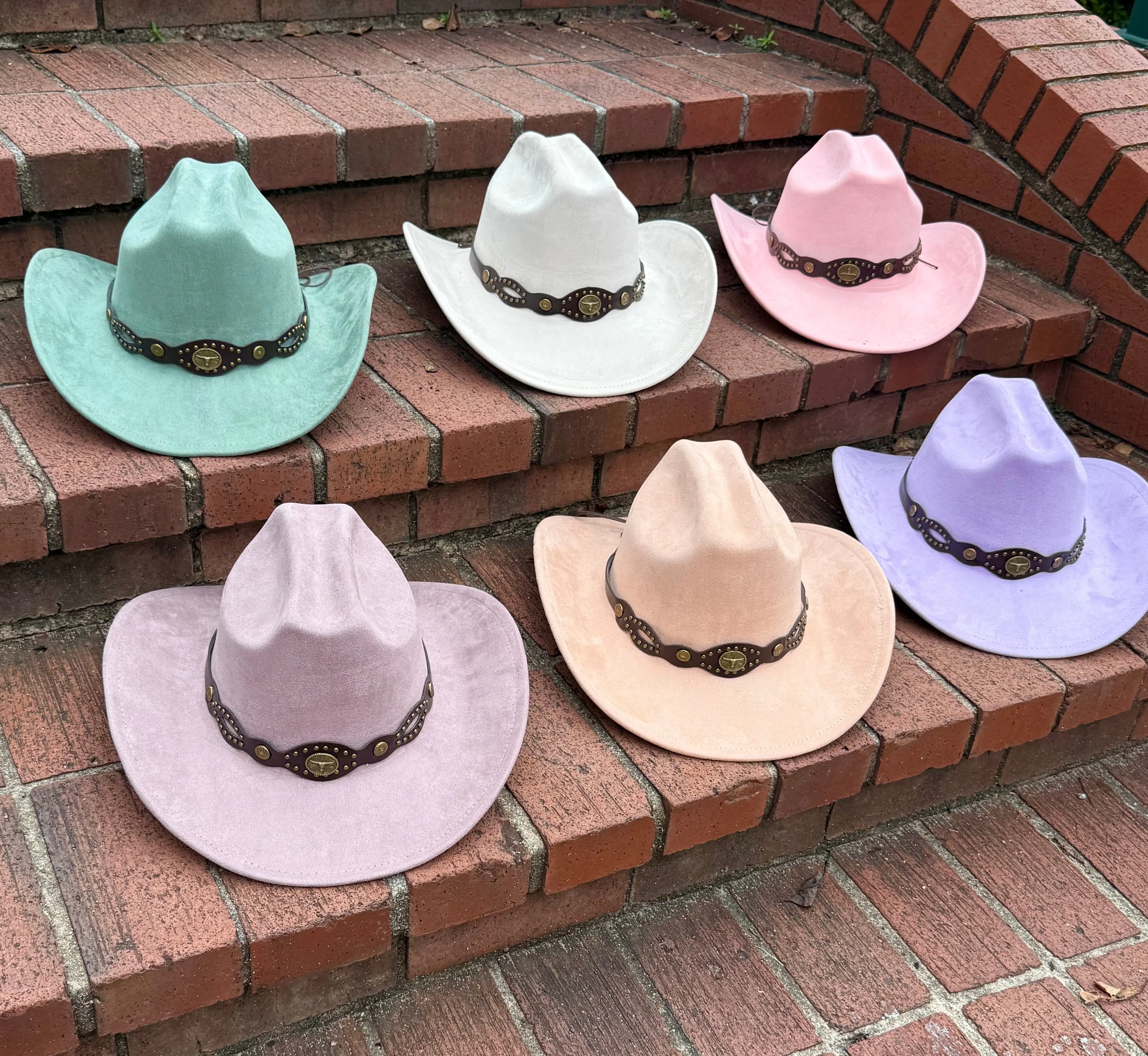 Unisex Premium Polyester-Suede Cowboy Hat - Sanded Look, 56-58cm (S-L), Adjustable Strap, Burning-Starting Temp 275°C-350°C, Suitable for Pyrography, Laser Engraving, Burning - Starting Temp 275°C To 350°C