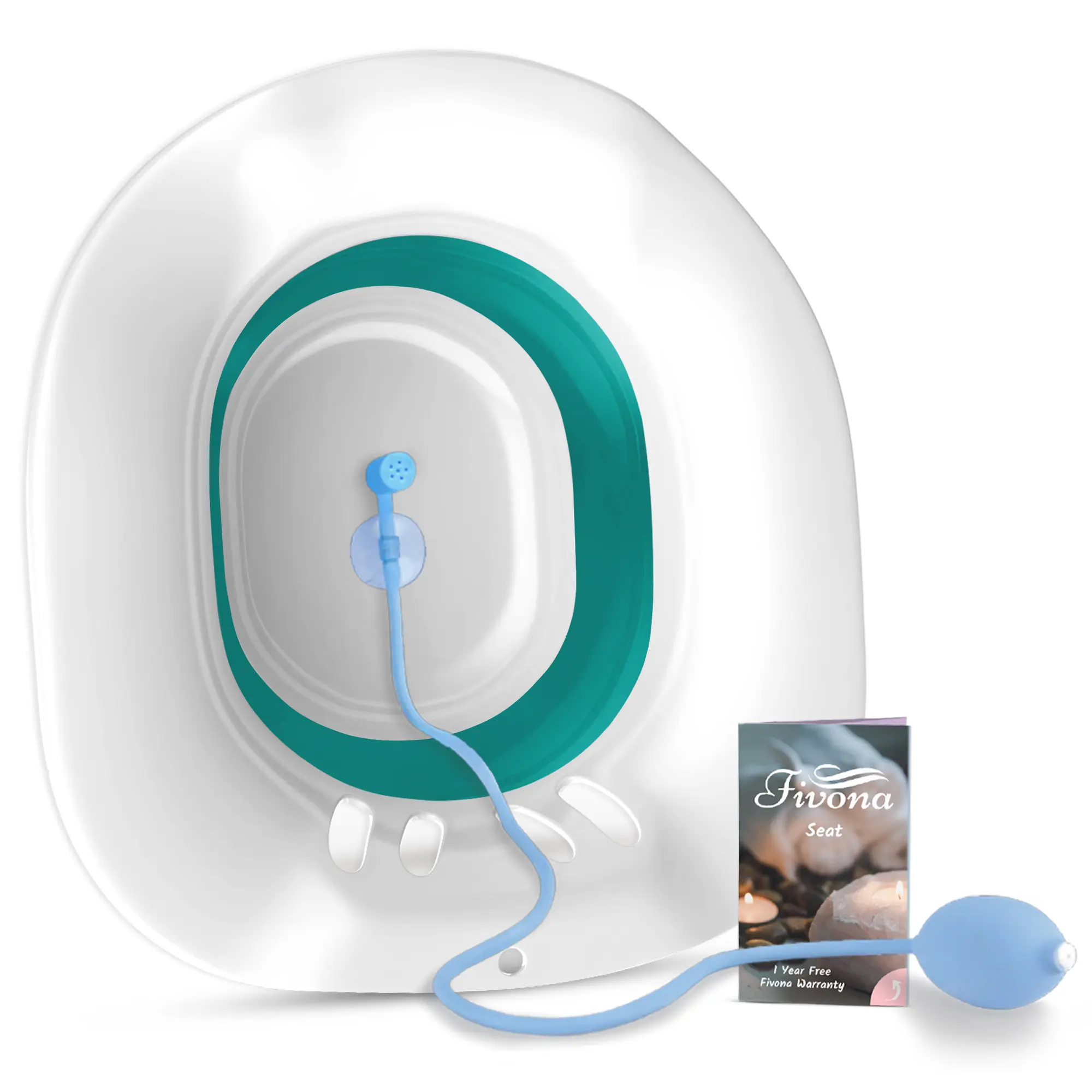FIVONA 2-in-1 Sitz Bath Set - Collapsible Yoni Steam Seat with Hand Flusher, for Postpartum Care & Hemorrhoid Relief, Fits Most Toilet Shapes