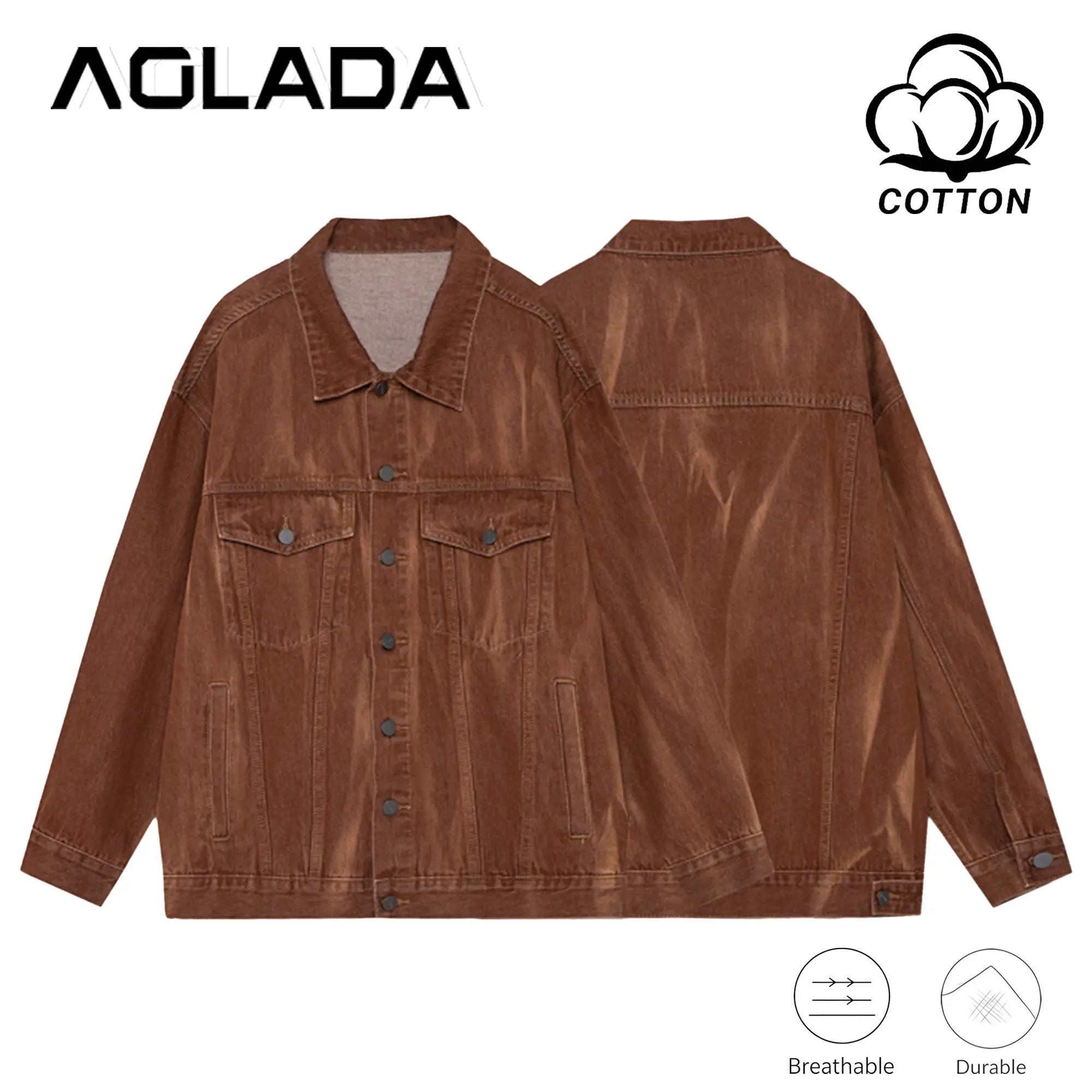 Men's Vintage Washed Trucker Jacket with Flap Pockets - Relaxed Fit Button-Up Denim Coat with Durable Breathable Cotton Blend, Casual Streetwear Outerwear, No-Logo, M-5XL, Fast US Shipping #VintageTruckerJacket #StreetwearStyle #TikTokMadeMeBuyIt