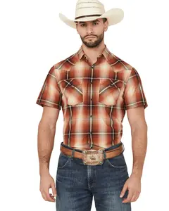 Pendleton Men's Men'S Frontier Plaid Print Short Sleeve Snap Stretch - Ra1239-79614