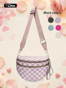 〖Valentines Day〗Women's Plaid Waist Pack, Crossbody Belt Bag, Fashion Zipper Chest Bag, Multifunctional Casual Belt Bag, Zipper Fanny Pack, Suitable for Daily Use, Waist Bags, Fashion Waist Packs, Checkered Fanny Pack