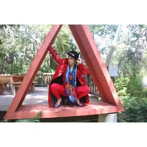 "THE ROSE" PAINTED LEATHER COAT