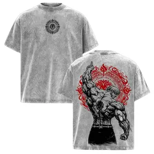 Escanor The One T-Shirt – Vintage Washed Seven Deadly Sins Lion Sin of Pride Anime Graphic Tee, Noon Power Gym Aesthetic Print, Oversized Soft Cotton Streetwear Unisex Casual Apparel