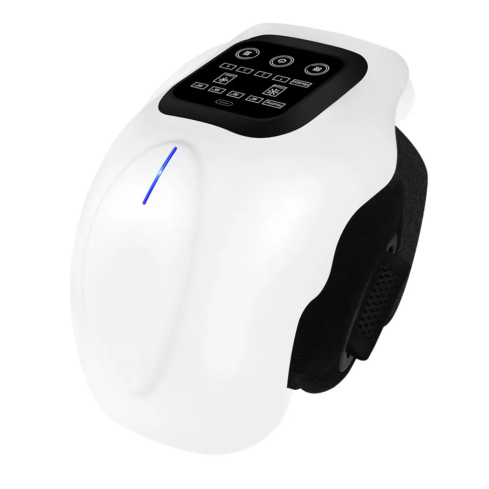 Cordless ergonomic silent adjustable high-frequency vibration massager with heatable, USB fast charging - home and travel knee care, ideal personal care gift
