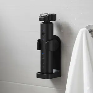 Bathroom Self-Adhesive Organizer: Waterproof Wall-Mounted Holder for Toiletries, Shaver & Beauty Tools. Space-Saving, Easy-Clean, Non-Slip Hooks. Mold-Resistant & Durable for Multi-Surface Use.