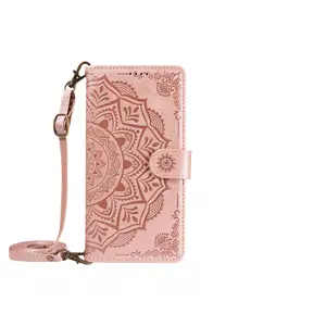 Mandala embossed flip leather case with card slots and kickstand, full-body shockproof protection, retro artistic style in multiple colors, ideal for daily commute. Compatible with Honor X9/X9A/X9B/X9C/X9D/200/400/400 Lite/X8A/X6A/X7A