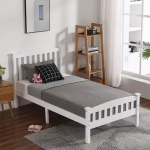 Modern minimalist Vertical Bed White Twin with Durable Solid Pine Wood Build,No Box Spring Required,42.44" x 78.94" x 39.17"