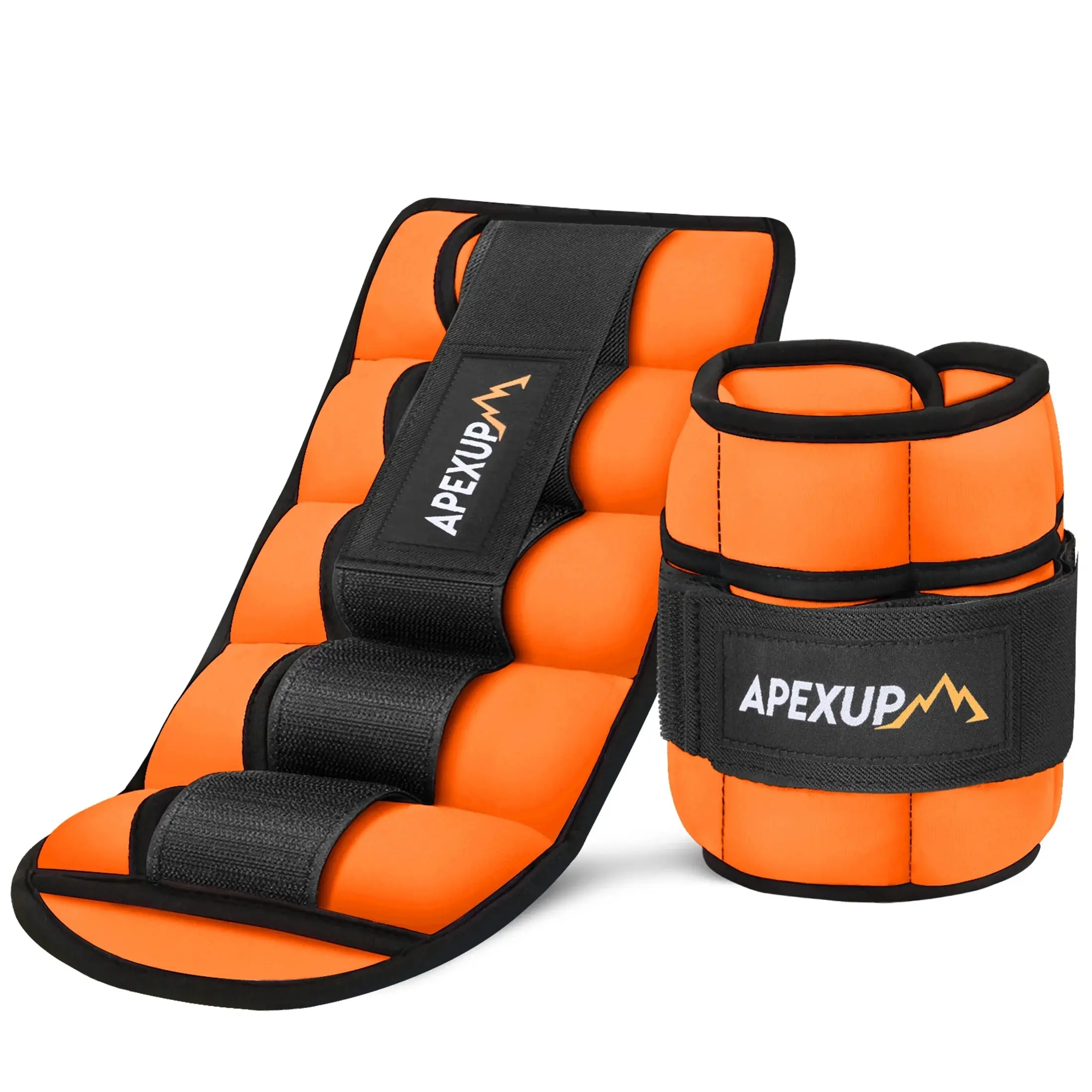 Adjustable Ankle Weights Set – 1-5 Lb Each, Pair for Men & Women Training in Orange
