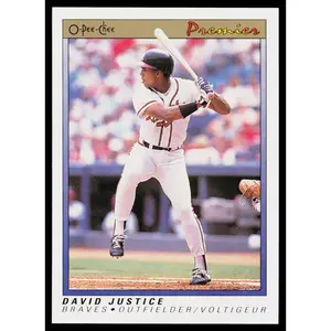 David Justice 1991 O-Pee-Chee Premier #70 Atlanta Braves