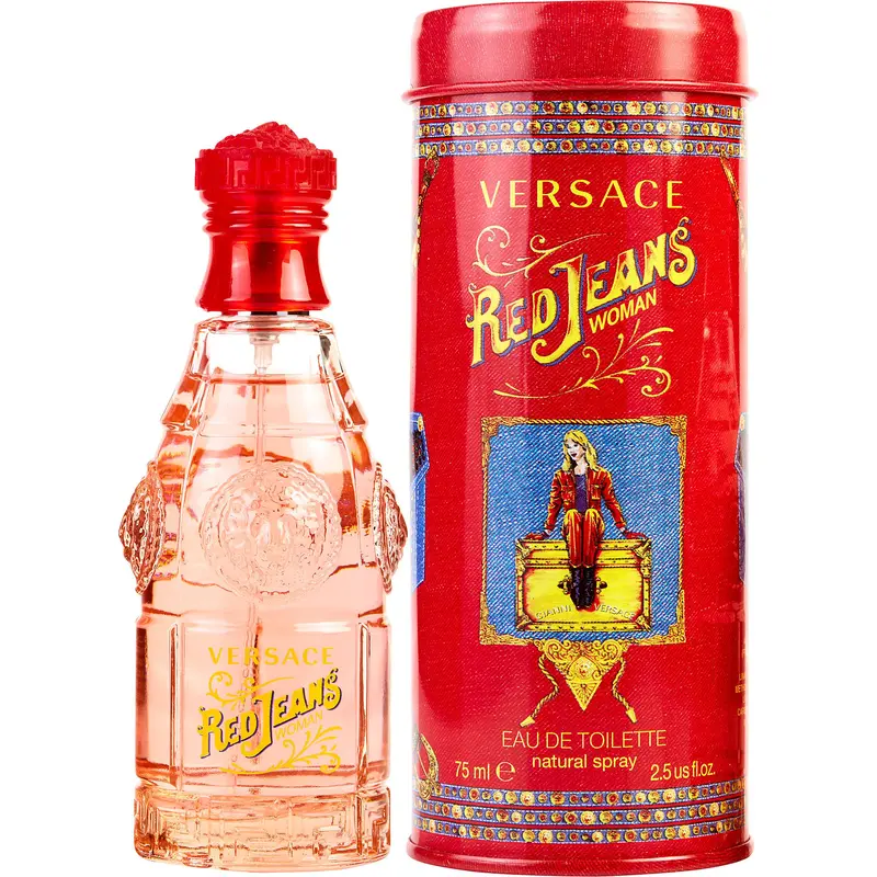 Gianni Versace Red Jeans Eau de Toilette for Women, Great Scent Fruity Fragrance with Vanilla Notes