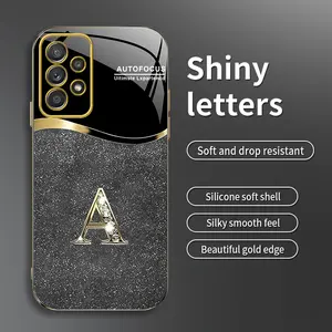 Suitable for [Galaxy A52 5g] New high-end flash letter environmentally friendly silicone mobile phone case New business simple electroplating silicone mobile phone case Affordable anti-fall and anti-fingerprint-888