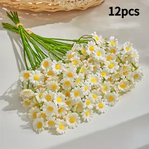 12 Artificial White Daisies, Full of Youthful Vibes, Can Be Arranged Into Bouquets And Also Serve As Decorative Accents. They Are The Perfect Decorative Items for Spring And Summer, Suitable for Home Table Decor, Easter, Mother'S Day