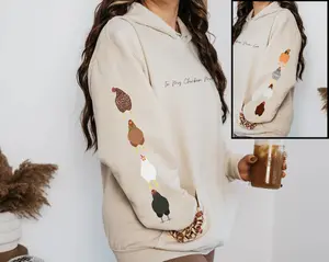 Chicken Sweatshirt For Women Chicken Lover Gift, Sleeve Print Sweatshirt, In My Chicken Mom Era, Funny Chicken Lady Shirt, Fall Farm Animal Fabric Fit