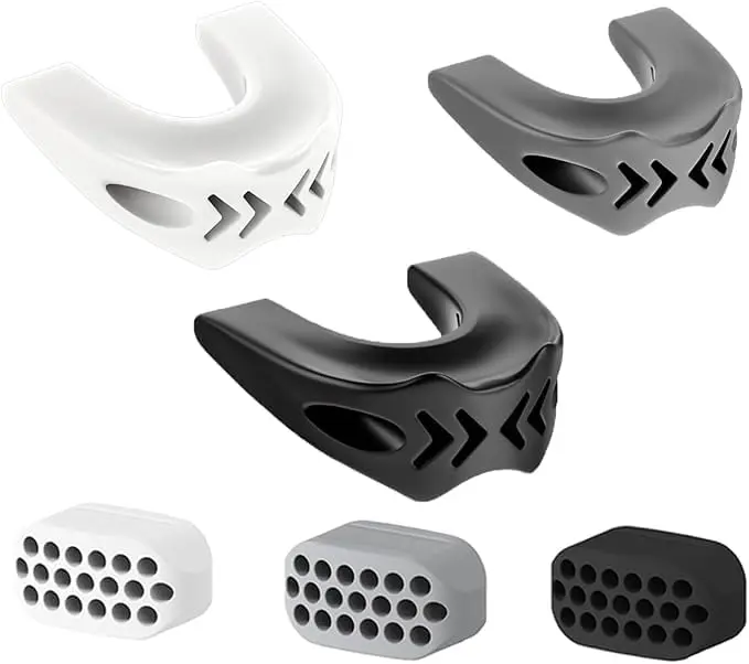 Jaw Exerciser for Man and Woman 3 Resistance Levels (6 pcs) BPA Free Silicone Jawline Exerciser Gum Tablets Jaw Trainer &,Multi-Level Jaw Exerciser Set, Jaw Shaper for Beginner, Intermediate & Advanced Users