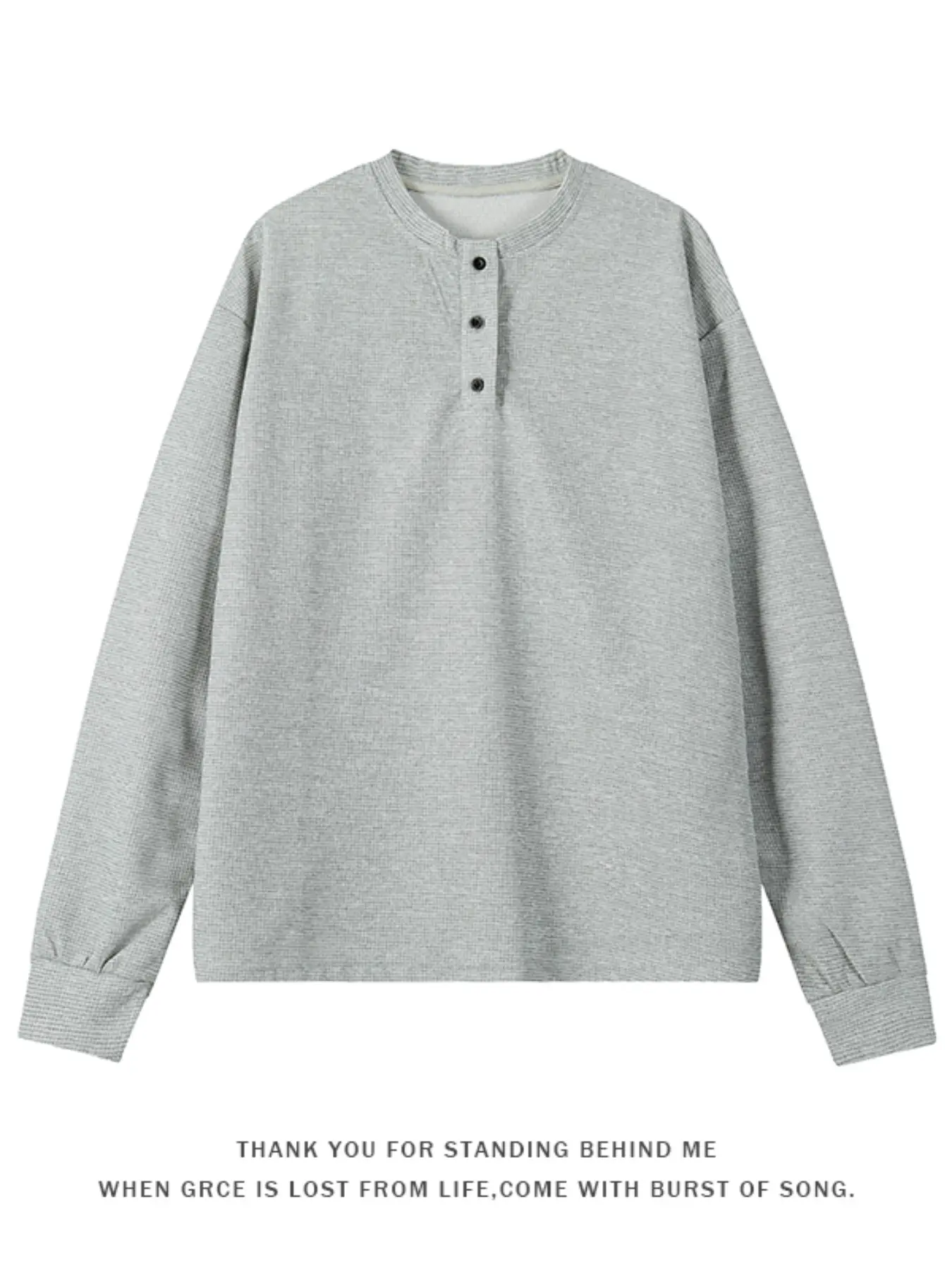 Men's Waffle Knit Henley Shirt, Long Sleeve Button Neck Classic Casual Plain T-Shirt, Comfortable and Stylish Top for Daily Wear