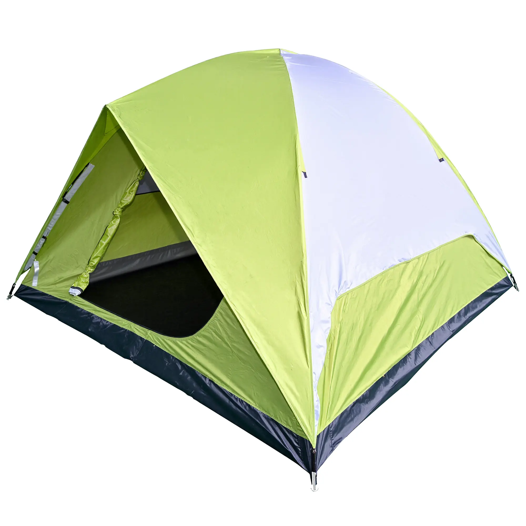 4-Person Outdoor Camping Tent - Automatic Portable Easy Setup Windproof Waterproof Oxford Floor Tent (83x106in, Green Gray) for Beach Fishing, Automatic Portable Tent