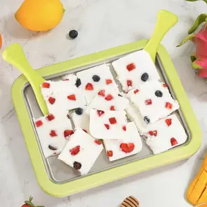 Ice Cream Maker Pan with 2 Scrapers (3pcs/set) – DIY Rolled Ice Cream Machine, Viral TikTok Dessert Maker for Kids & Family, Summer Must-Have Kitchen Gadget