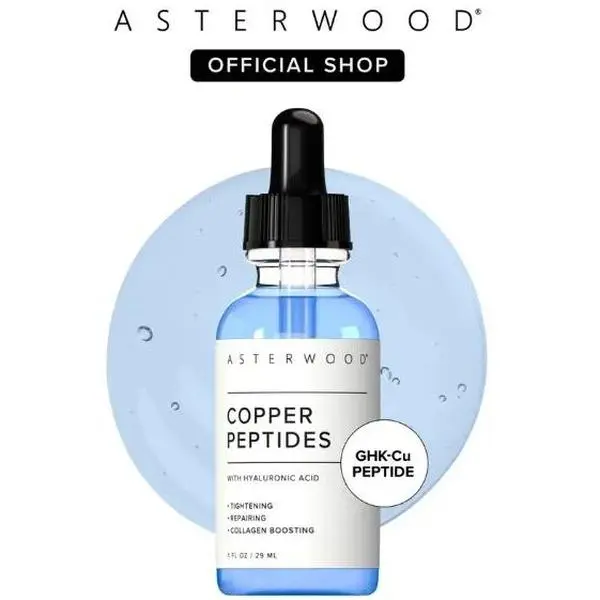 GHK-Cu Copper Peptide Daily Serum with Hyaluronic Acid – Tightening, Collagen-Boosting, Hydrating Topical Skincare Essence