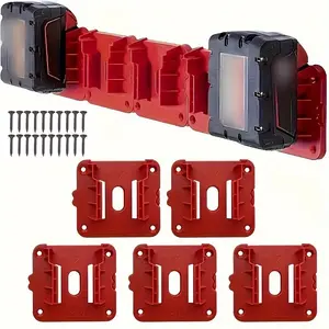 5-Piece Battery Box Set, Durable Wall-Mounted Storage Solution for Outdoor & Indoor Use, Garage Tool Storage, Tool Boxes, Includes 20 Screws (batteries Not Included)