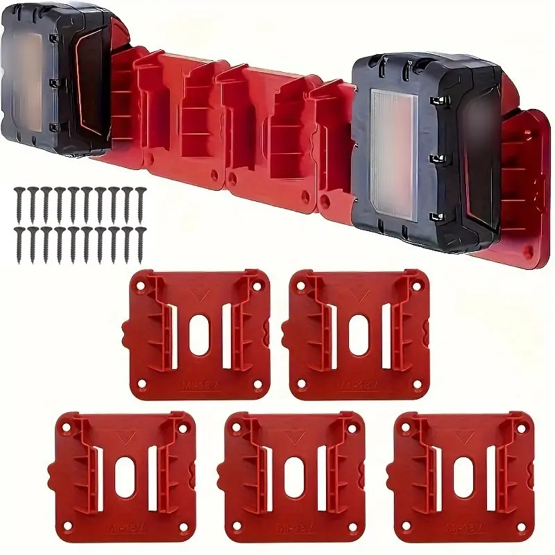 5-Piece Battery Box Set, Durable Wall-Mounted Storage Solution for Outdoor & Indoor Use, Garage Tool Storage, Tool Boxes, Includes 20 Screws (batteries Not Included)