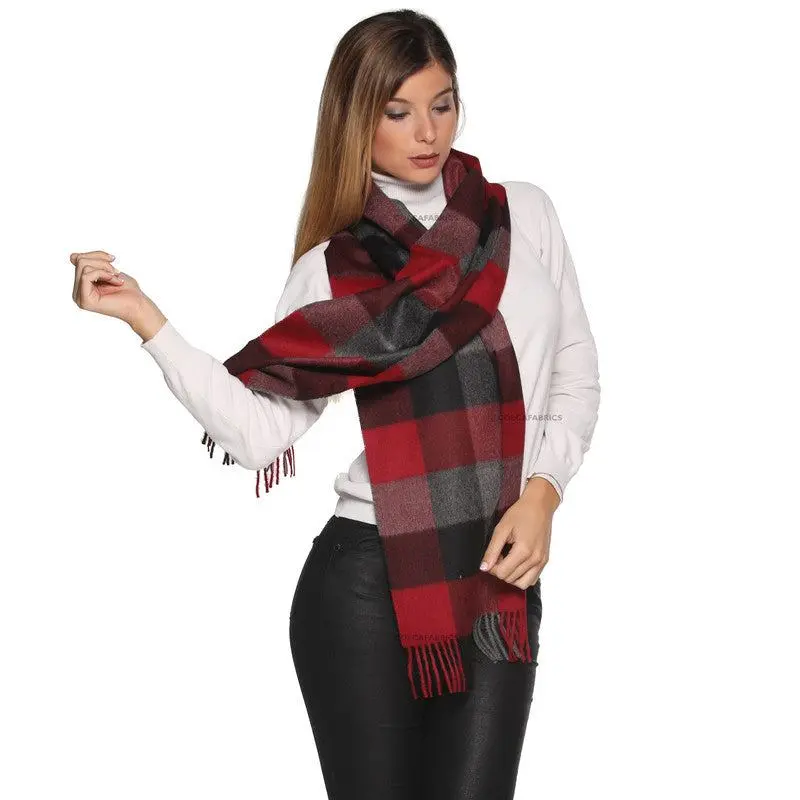 Unisex Certified Pure Peruvian Baby Alpaca Wool Reversible Warm Scarf for Men and Women, 70x12 in