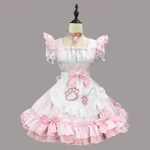 Classical Maid Cosplay Costumes Lolita Cat Girl Plus Size Apron Maid Outfits Anime Black White Cute Girl Party Princess Dress